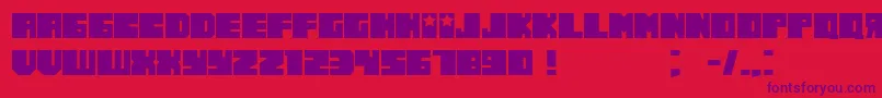フォントRussianoThin – 赤い背景に紫のフォント