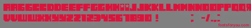 フォントRussianoThin – 赤い文字の灰色の背景