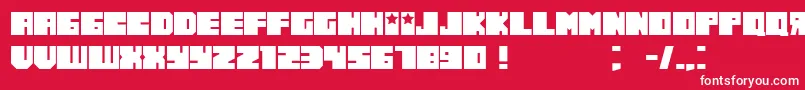 フォントRussianoThin – 赤い背景に白い文字