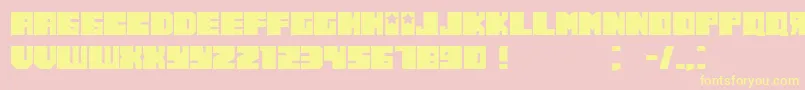 RussianoThin-Schriftart – Gelbe Schriften auf rosa Hintergrund