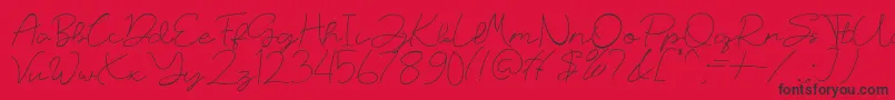 フォントRussland – 赤い背景に黒い文字