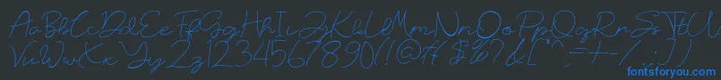 Russland Font – Blue Fonts on Black Background