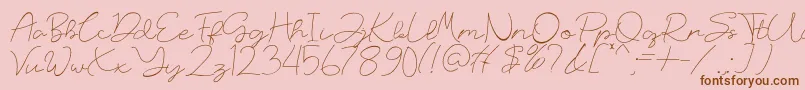 Więcej informacji o czcionce Russland Czcionka Russland – brązowe czcionki na różowym tle