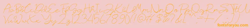 Russland Font – Orange Fonts on Pink Background