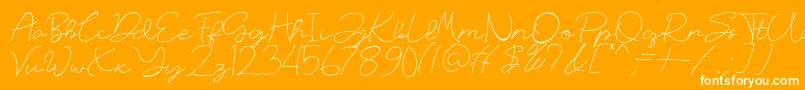 Russland Font – White Fonts on Orange Background