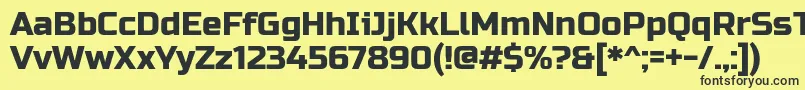 フォントRusso One – 黒い文字の黄色い背景