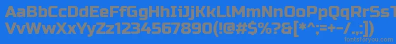 フォントRusso One – 青い背景に灰色の文字