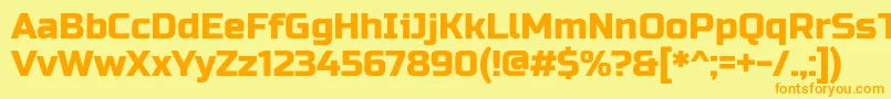Russo One Font – Orange Fonts on Yellow Background