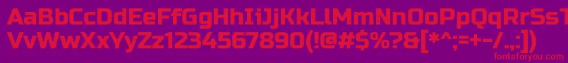 フォントRusso One – 紫の背景に赤い文字