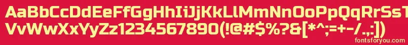 フォントRusso One – 黄色の文字、赤い背景