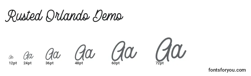 Rusted Orlando Demo Font Sizes