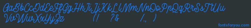 Rusted Orlando Demo Font – Blue Fonts on Black Background
