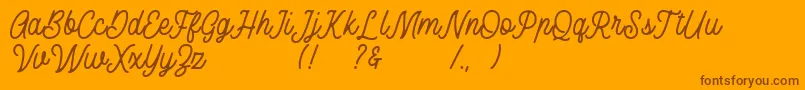 Rusted Orlando Demo Font – Brown Fonts on Orange Background