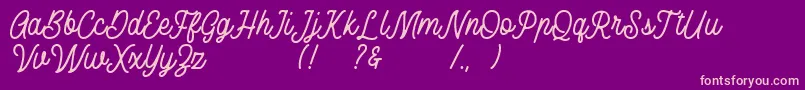 Czcionka Rusted Orlando Demo – różowe czcionki na fioletowym tle