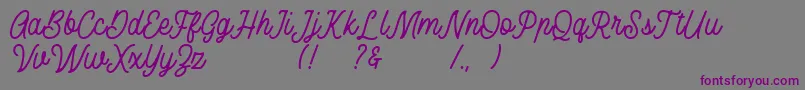 Rusted Orlando Demo-Schriftart – Violette Schriften auf grauem Hintergrund