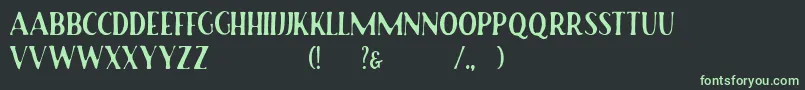 Czcionka Rusted Orlando Serif Demo – zielone czcionki na czarnym tle