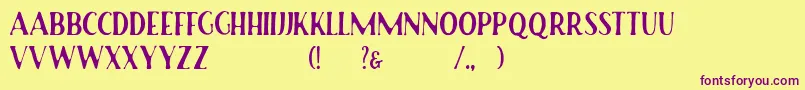 Rusted Orlando Serif Demo Font – Purple Fonts on Yellow Background
