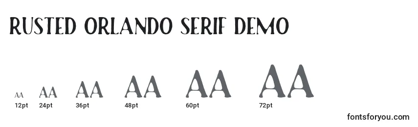 Rusted Orlando Serif Demo-fontin koot