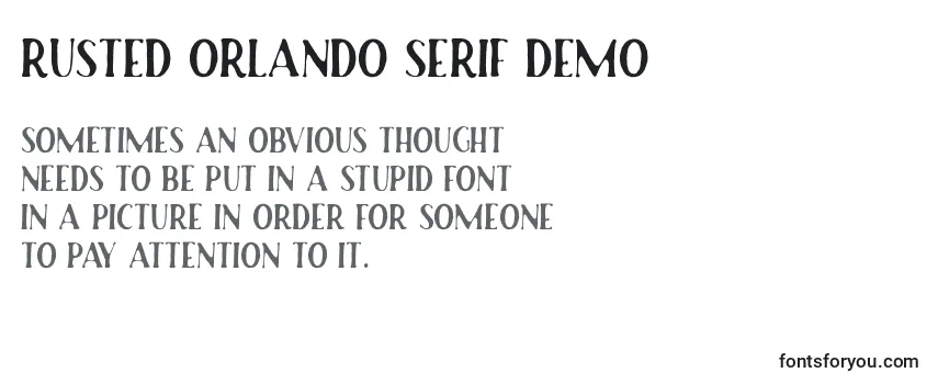 Rusted Orlando Serif Demo-fontti