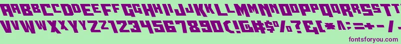 Wbv5left Font – Purple Fonts on Green Background