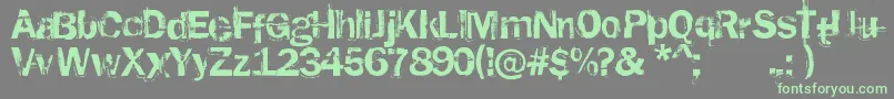 Rusted Plastic Font – Green Fonts on Gray Background