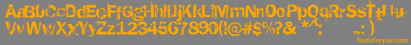 Rusted Plastic Font – Orange Fonts on Gray Background