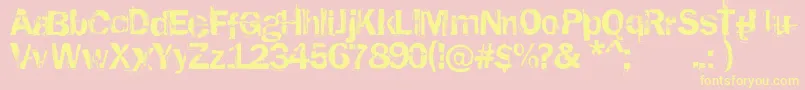 Rusted Plastic Font – Yellow Fonts on Pink Background