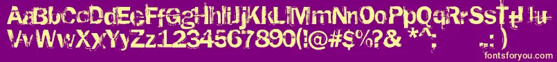 Rusted Plastic Font – Yellow Fonts on Purple Background