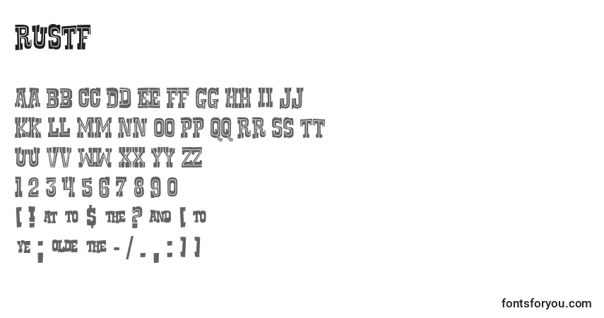Fuente RUSTF    (139361) - alfabeto, números, caracteres especiales