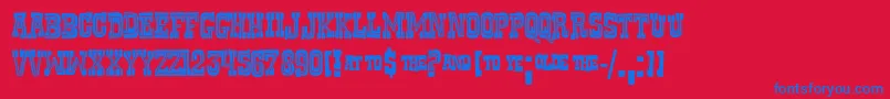 RUSTF    Font – Blue Fonts on Red Background