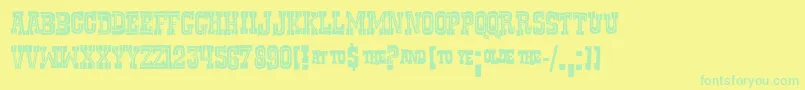 Шрифт RUSTF    – зелёные шрифты на жёлтом фоне