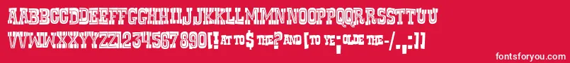 RUSTF    Font – White Fonts on Red Background