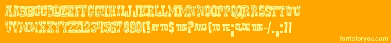 RUSTF    Font – Yellow Fonts on Orange Background