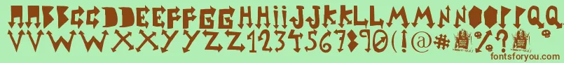rustic heavy metal-fontti – ruskeat fontit vihreällä taustalla