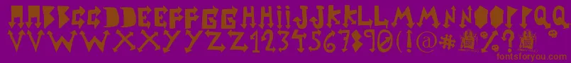 Шрифт rustic heavy metal – коричневые шрифты на фиолетовом фоне