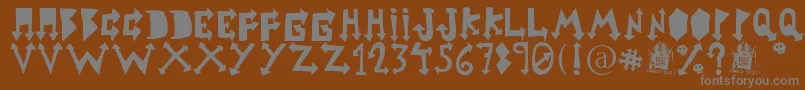 rustic heavy metal-fontti – harmaat kirjasimet ruskealla taustalla