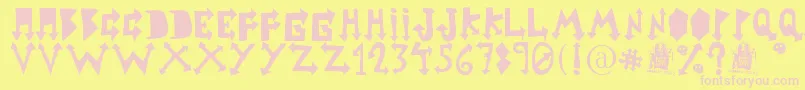 rustic heavy metal Font – Pink Fonts on Yellow Background