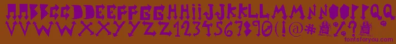 rustic heavy metal Font – Purple Fonts on Brown Background
