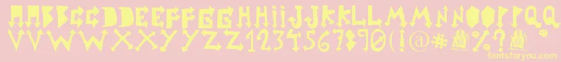 rustic heavy metal Font – Yellow Fonts on Pink Background