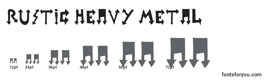 Größen der Schriftart Rustic heavy metal