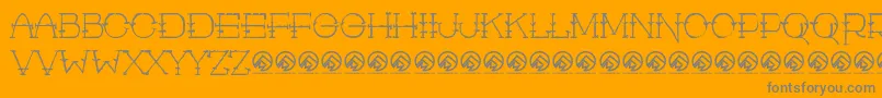 フォントRustic Man – オレンジの背景に灰色の文字