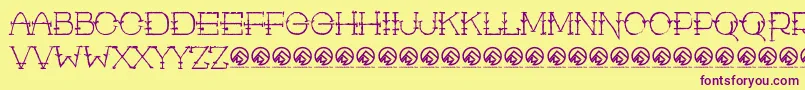 Rustic Man Font – Purple Fonts on Yellow Background