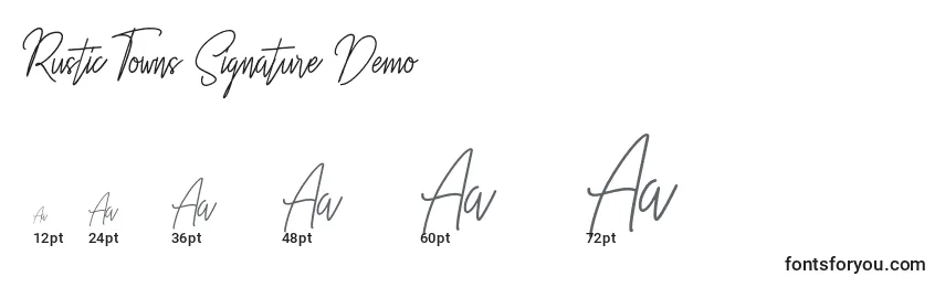 Rustic Towns Signature Demo Font Sizes