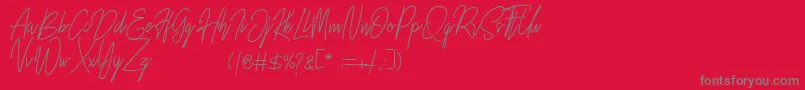 Police Rustic Towns Signature Demo – polices grises sur fond rouge