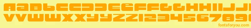 rustproof body-fontti – oranssit fontit keltaisella taustalla