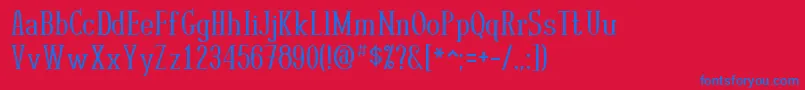 RUTAN    Font – Blue Fonts on Red Background