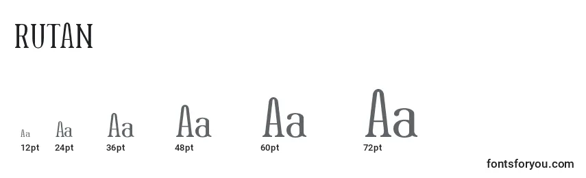 Размеры шрифта RUTAN    (139369)