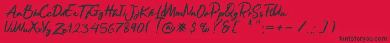 fuente Ruthen Back – Fuentes Negras Sobre Fondo Rojo