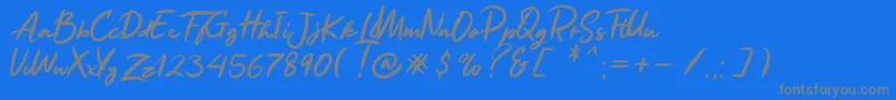 Ruthen Back-fontti – harmaat kirjasimet sinisellä taustalla