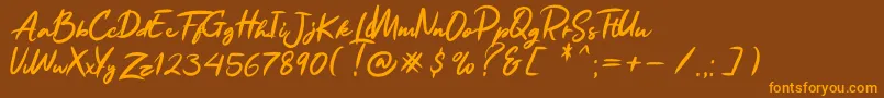Ruthen Back Font – Orange Fonts on Brown Background